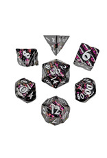 georgetown hobbies Metal & Enamel Dice Set (7pcs) (Sakura) [Black]