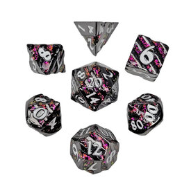georgetown hobbies Metal & Enamel Dice Set (7pcs) (Sakura) [Black]
