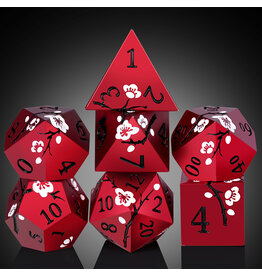 georgetown hobbies Metal & Enamel Dice Set (7pcs) (Sakura) [Red]