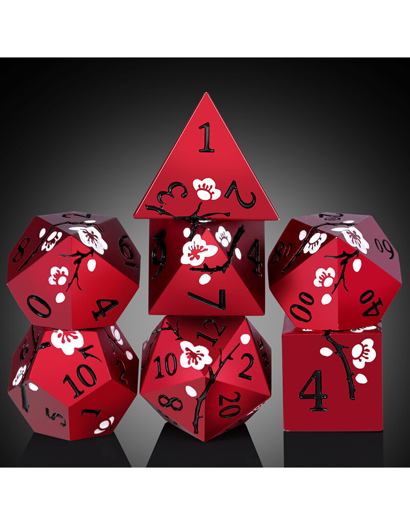 georgetown hobbies Metal & Enamel Dice Set (7pcs) (Sakura) [Red]