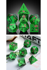 georgetown hobbies DAD656 Metal & Enamel Dice Set (7pcs) (Sakura) [Green]