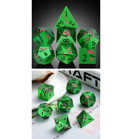 georgetown hobbies DAD656 Metal & Enamel Dice Set (7pcs) (Sakura) [Green]