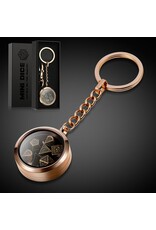 Mini Metal Dice Set Keychain [Rose Gold]