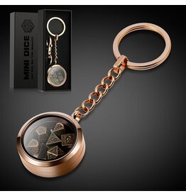 Mini Metal Dice Set Keychain [Rose Gold]