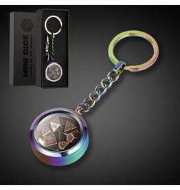 Mini Metal Dice Set Keychain [Iridescence]