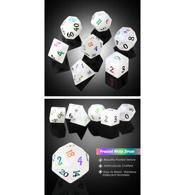 Dice Habit Glass Dice Set (7pcs) [Frosted White Zircon]