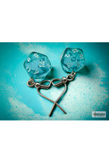 Chessex Chessex Hook Earrings Translucent Teal Mini d20