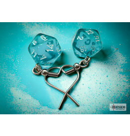 Chessex Chessex Hook Earrings Translucent Teal Mini d20