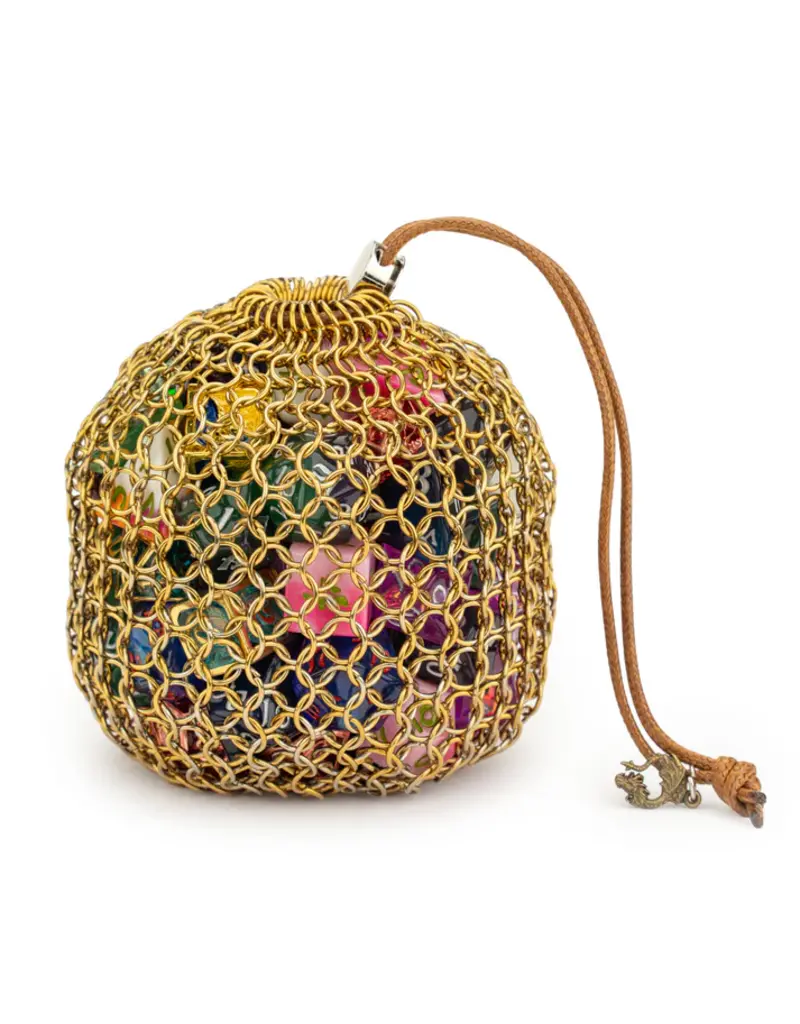 Hymgho Dice Bag: Hero's Chainmail Gold