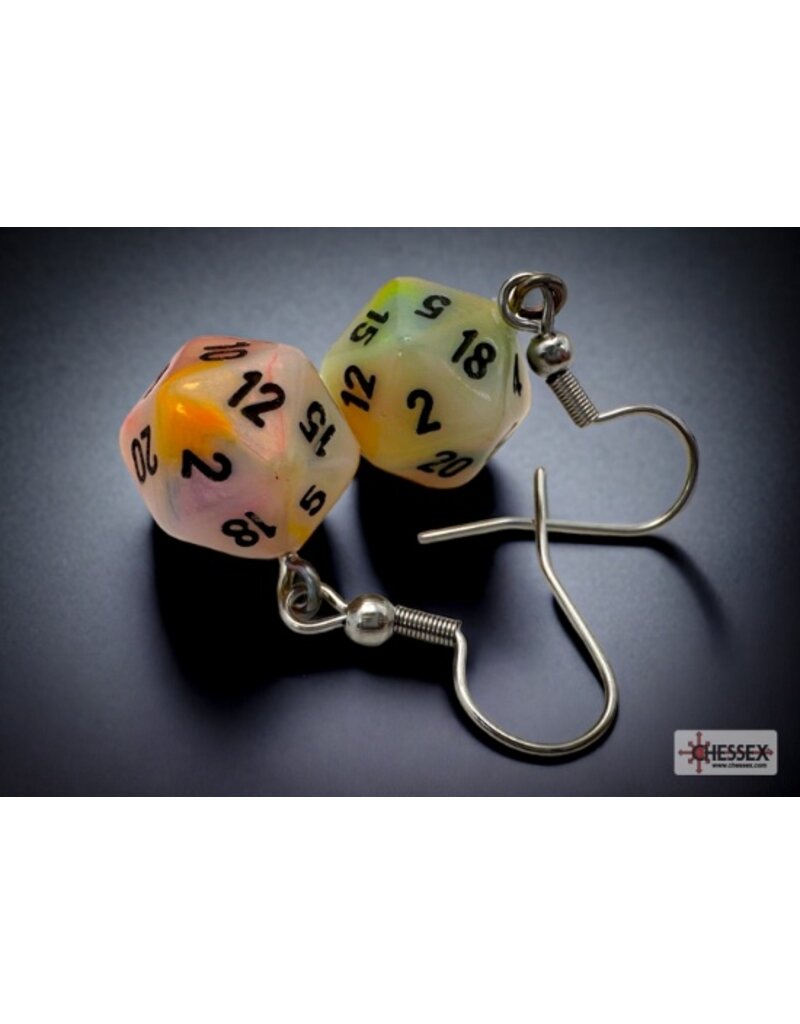 Chessex Chessex Hook Earrings Festive Circus Mini D20