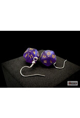 Chessex Chessex Hook Earrings Borealis Royal Purple Mini d20