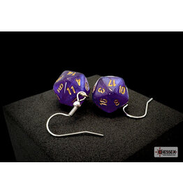 Chessex Chessex Hook Earrings Borealis Royal Purple Mini d20