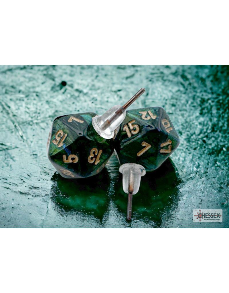 Chessex Chessex Earrings Scarab Jade Mini d20