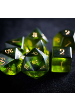 Dice Habit Faceted Glass Dice Set (7 Pcs) - Peridot