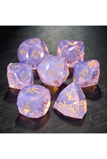 Dice Habit Faceted Glass Dice Set (7 Pcs) - Pink Diamond