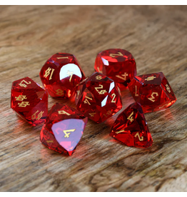 Dice Habit Faceted Glass Dice Set (7 Pcs) - Ruby