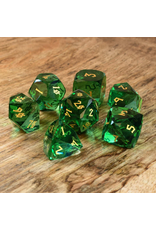 Dice Habit Faceted Glass Dice Set (7 Pcs) - Emerald