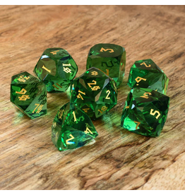 Dice Habit Faceted Glass Dice Set (7 Pcs) - Emerald