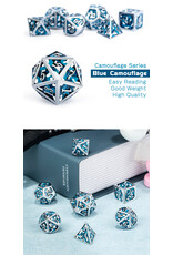 georgetown hobbies Metal and Enamel 7pcs Camo Dice Set Blue