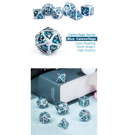 georgetown hobbies Metal and Enamel 7pcs Camo Dice Set Blue