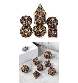 georgetown hobbies Hollow Dice Set 7pcs Dragon Brass