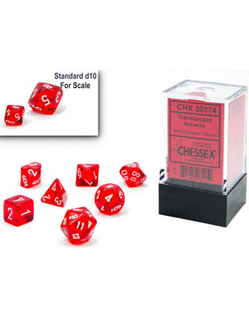 Chessex Translucent Mini 7 Die Set Red/White