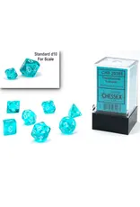 Chessex Translucent Mini 7 Die Set Teal/White