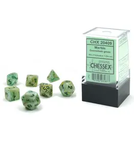 Chessex Marble Mini 7 Die Set Green/Dark Green