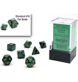 Chessex Scarab Mini 7 Die Set Jade/Gold