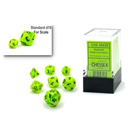 Chessex Vortex Mini 7 Die Set Bright Green/Black