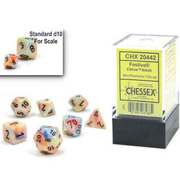 Chessex Festive Mini 7 Die Set Circus/Black