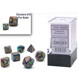 Chessex Festive Mini 7 Die Set Mosaic/Yellow