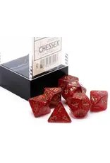 Chessex Glitter Mini 7 Die Set Ruby/Gold