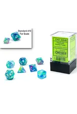Chessex Festive Mini 7 Die Set Waterlily/White