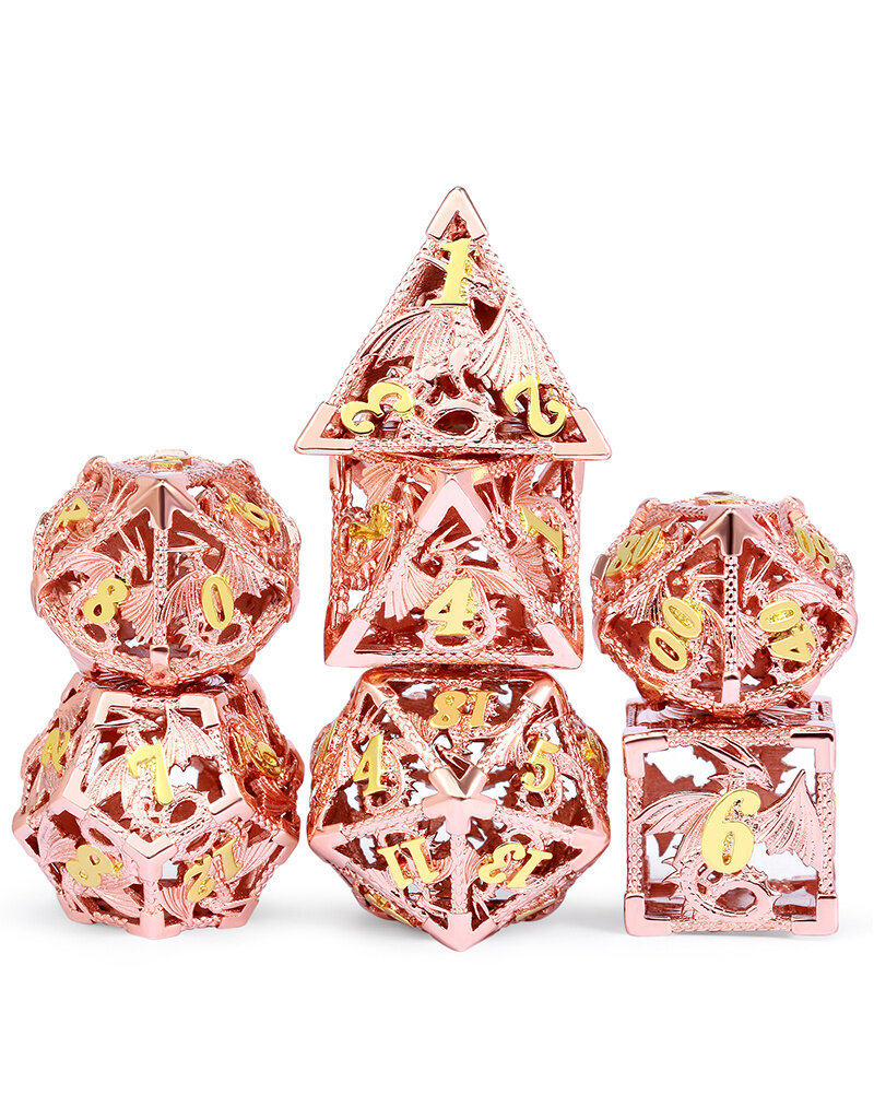 georgetown hobbies Hollow Dice Set 7pcs Dragon Copper &