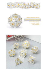 georgetown hobbies Hollow Dice Set 7pcs Dragon Silver
