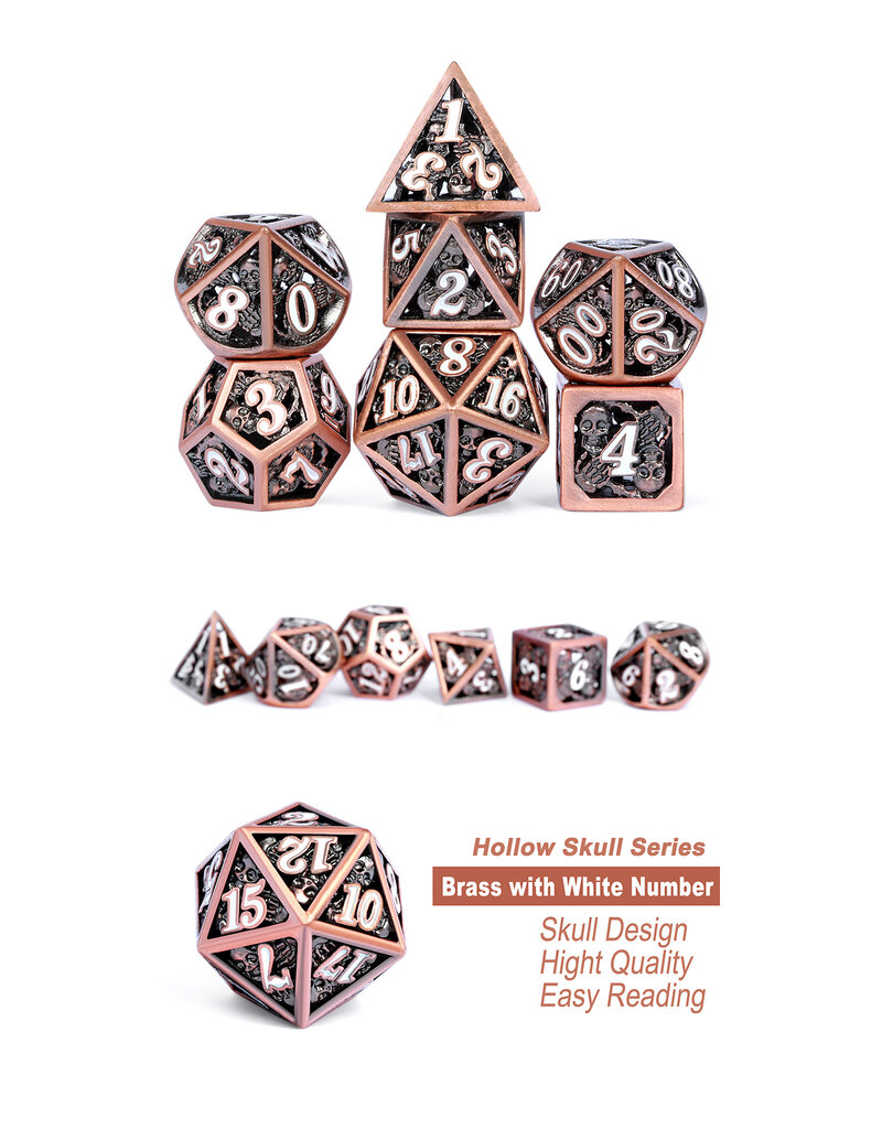 georgetown hobbies Hollow Dice Set 7pcs Skull Copper