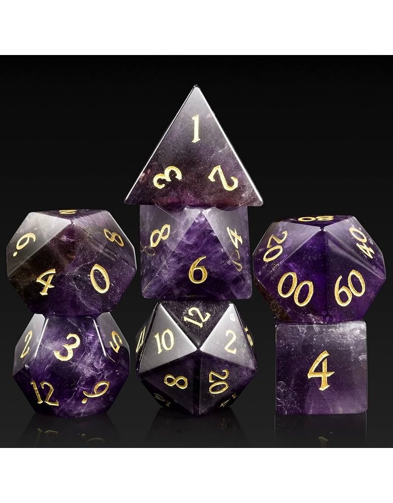 Dice Habit Gemstone Dice Set (7 pcs.) - Amethyst (Natural)