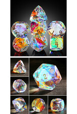 Dice Habit Faceted Glass Dice Set (7pcs) [Rainbow K9 Glass]