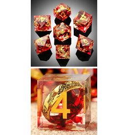 Dice Habit Sharp Edge Dice Set (7pcs) (Rings) [Red]