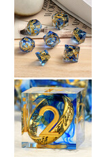 Dice Habit Sharp Edge Dice Set (7pcs) (Rings) [Blue]