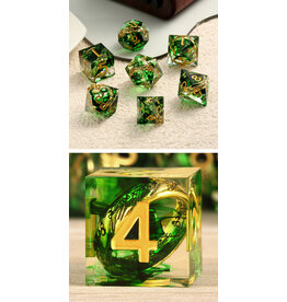 Dice Habit Sharp Edge Dice Set (7pcs) (Rings) [Green]