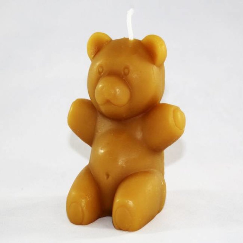 Bee Well Teddy Bear Beeswax Candle