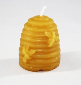 Bee Well Beehive Skep Beeswax  1 1/2" Candle