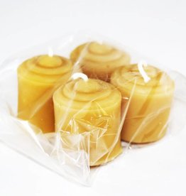 Bee Well Votive Candles Beeswax Plain 4 pk