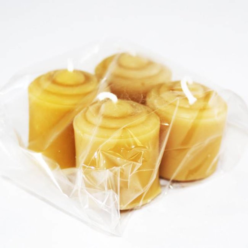 Bee Well Votives Beeswax Plain 4 pk