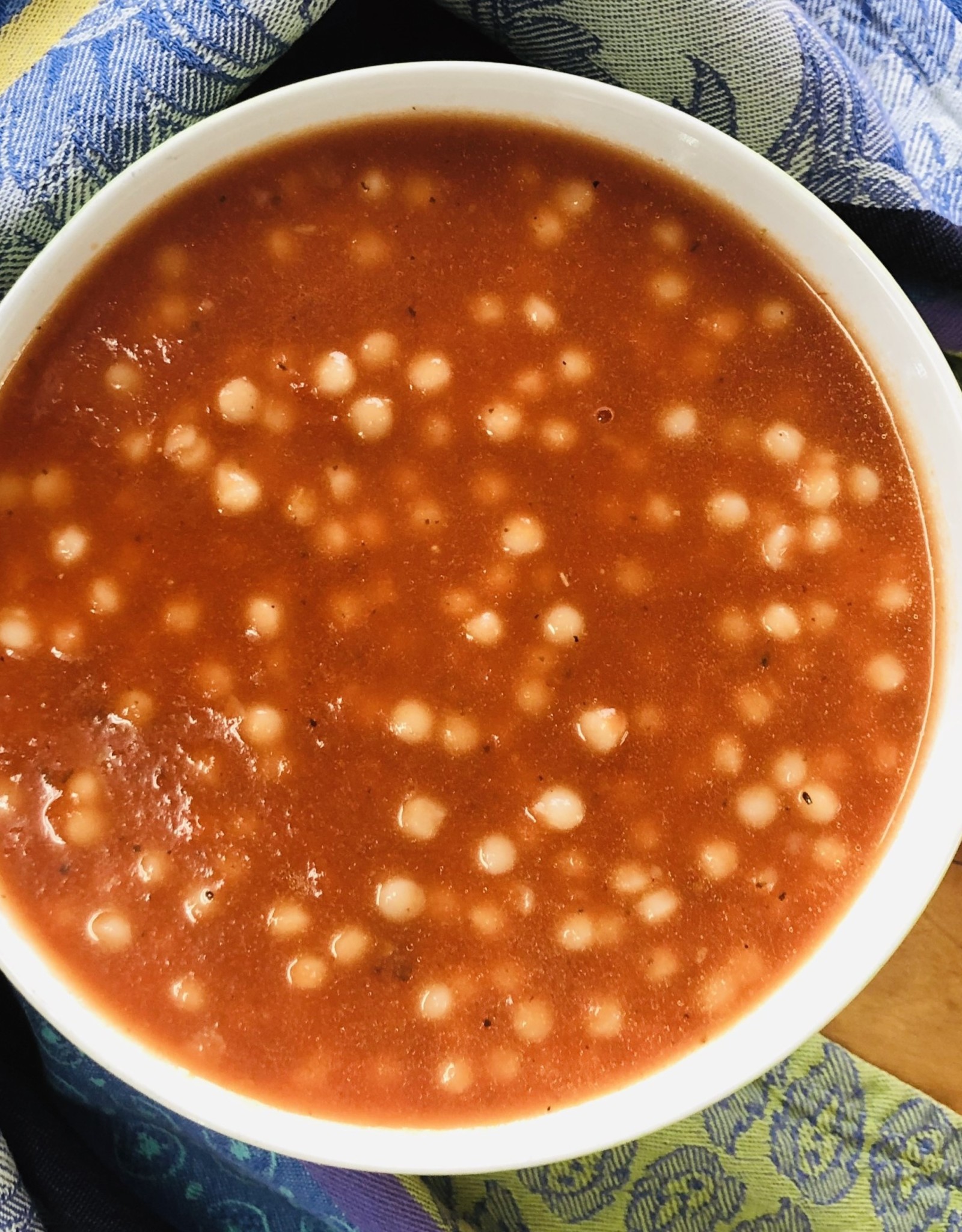 Soupe aux perles et tomate