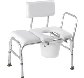 Carex Deluxe Padded Transfer Bench With Commode Opening