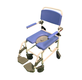 Refurbished Healthline Ezee Life Rolling Shower Commode Chair (18")