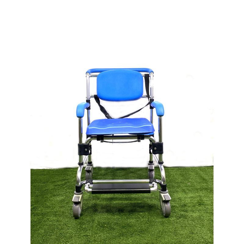 Refurbished Rolling Shower Chair with Commode Opening Refurbished Rolling Shower Chair with Commode Opening